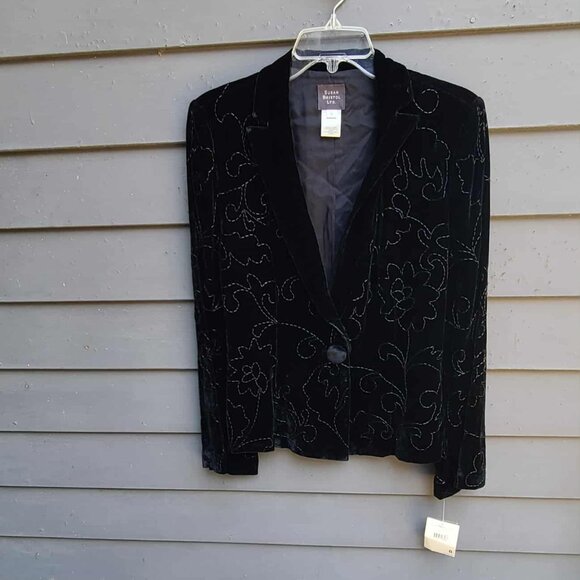 Susan Bristol Vintage Velvet Black Beaded Jacket NWT! NEW! IN BAG. Size 8 - Picture 11 of 13